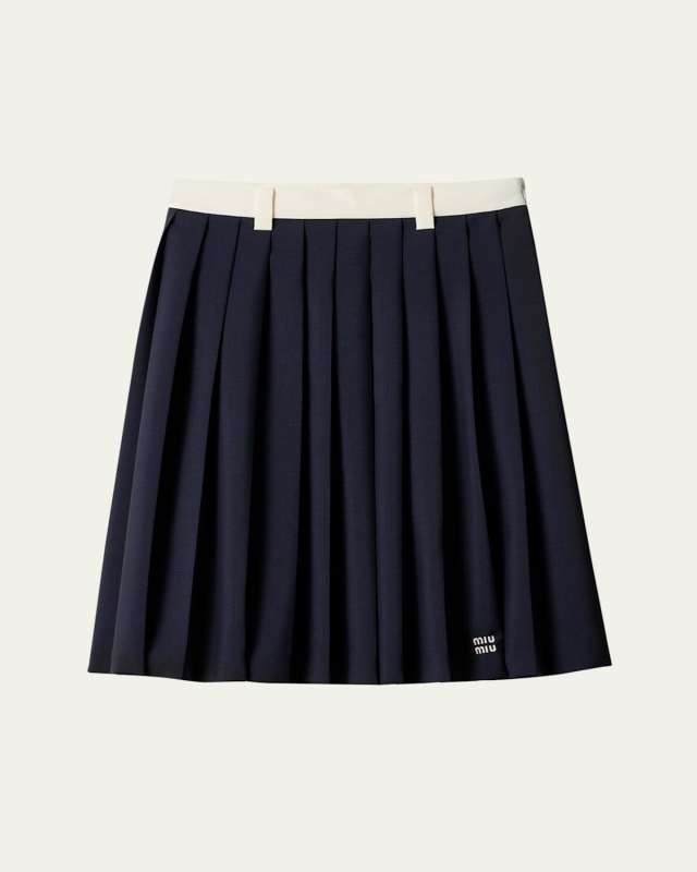 Pleated Kid Mohair Skirt